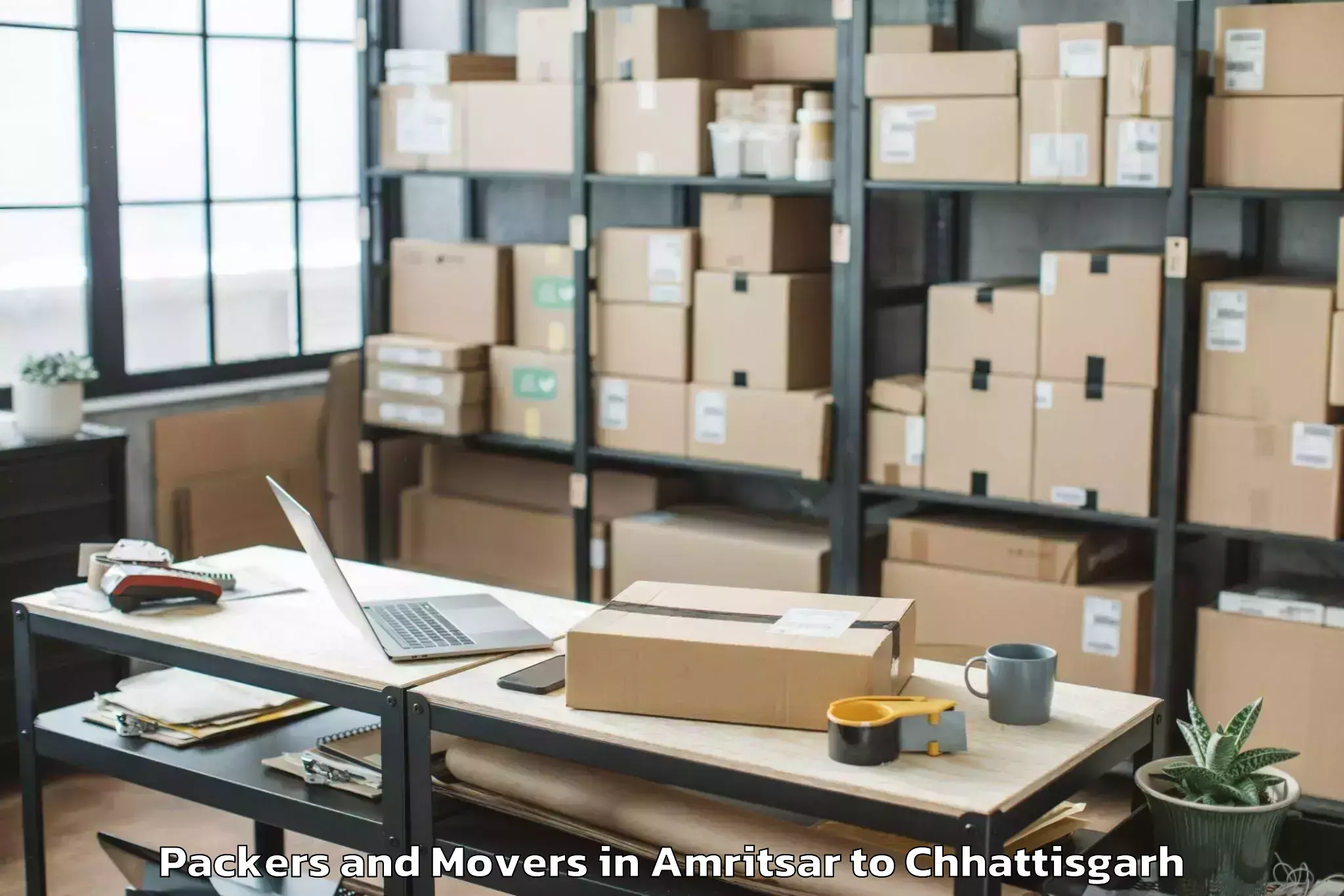 Professional Amritsar to Jashpur Nagar Packers And Movers